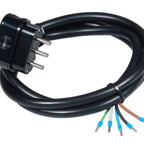 COMMEL priključni kabl trofazni 16 A 400 V 10000 W 1.5 m H05VV-F 5G 2.5 crni